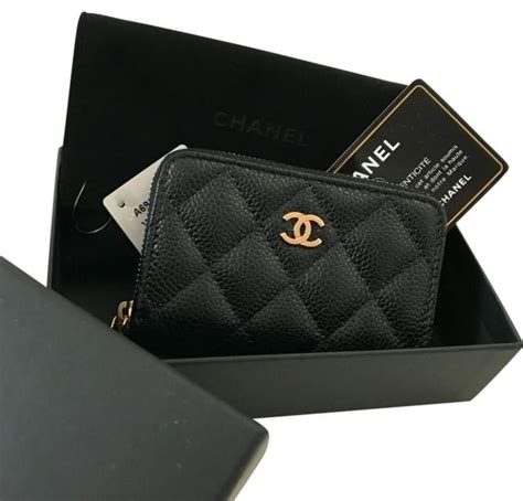 zipped card holder chanel|Chanel card holder zip around.